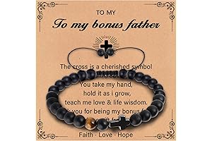 Personalized Fathers Day Card for Godfather - Cross Bracelet with Gift Box