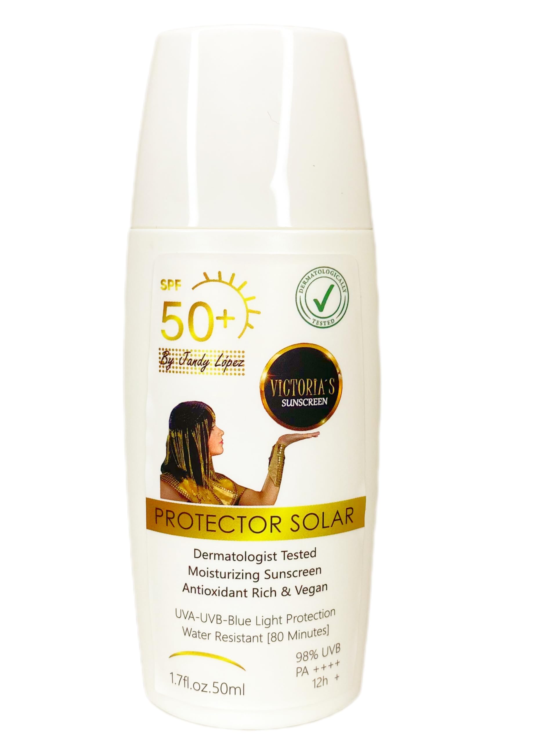 Protector Solar Facial SPF 50 Reduce Manchas, Protege, Hidrata y Renueva con Victoria's Sunscreen for Visage