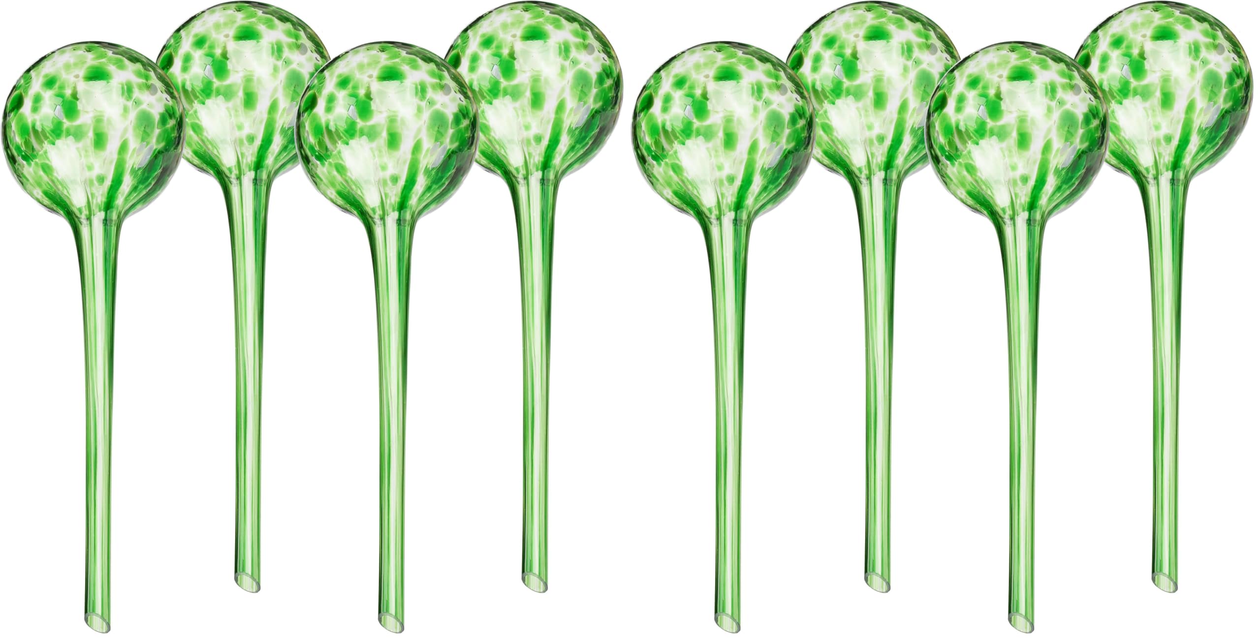 Relaxdays Bewässerungskugeln Glas, 4er Set, H x D: 30 x 9 cm, Gießkugeln für Pflanzen, Bewässerungshelfer Urlaub, grün (Packung mit 2)