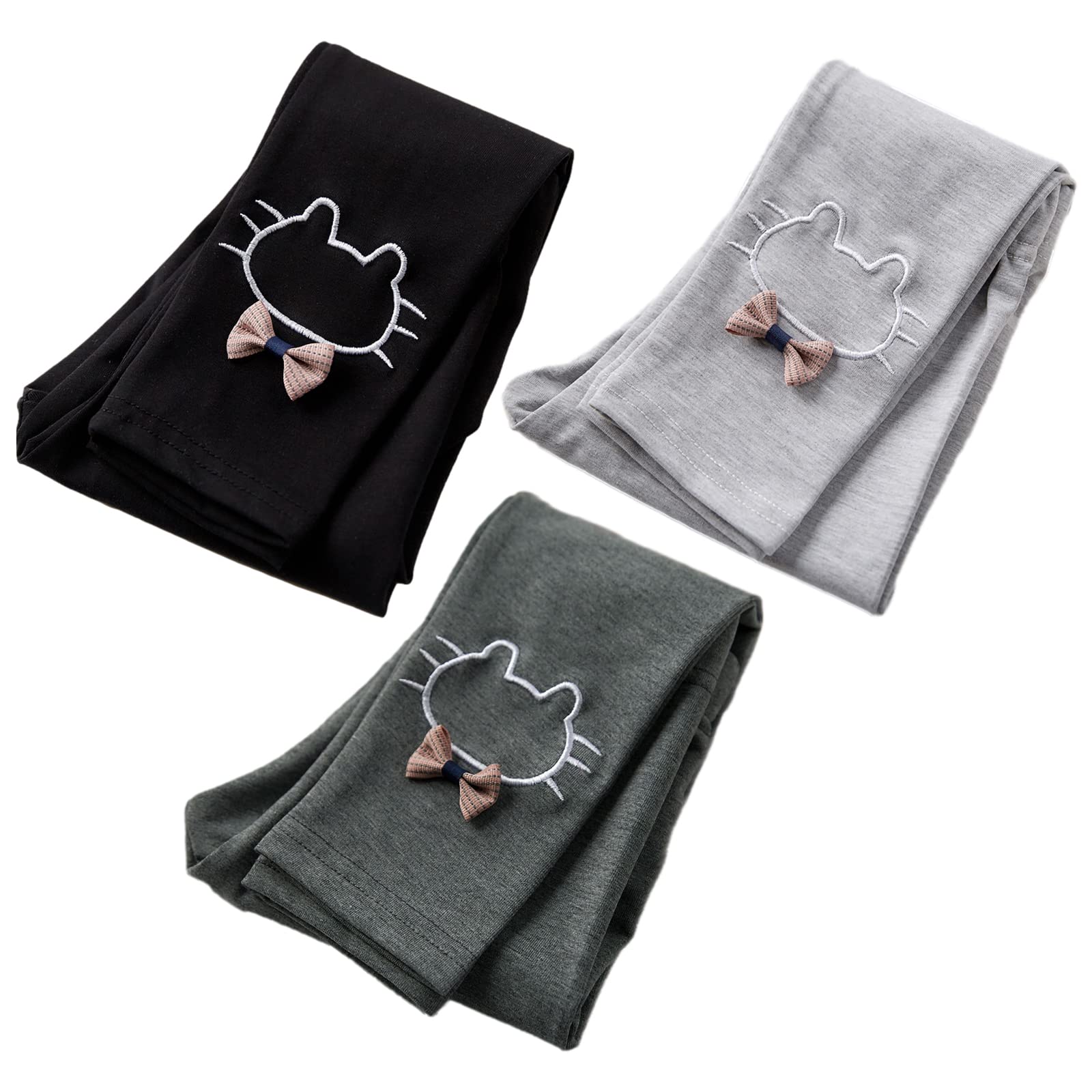 amropi Bebé Niñas Leggings Pack de 3 Pantalones Largos de Lápiz para 1-7 Años