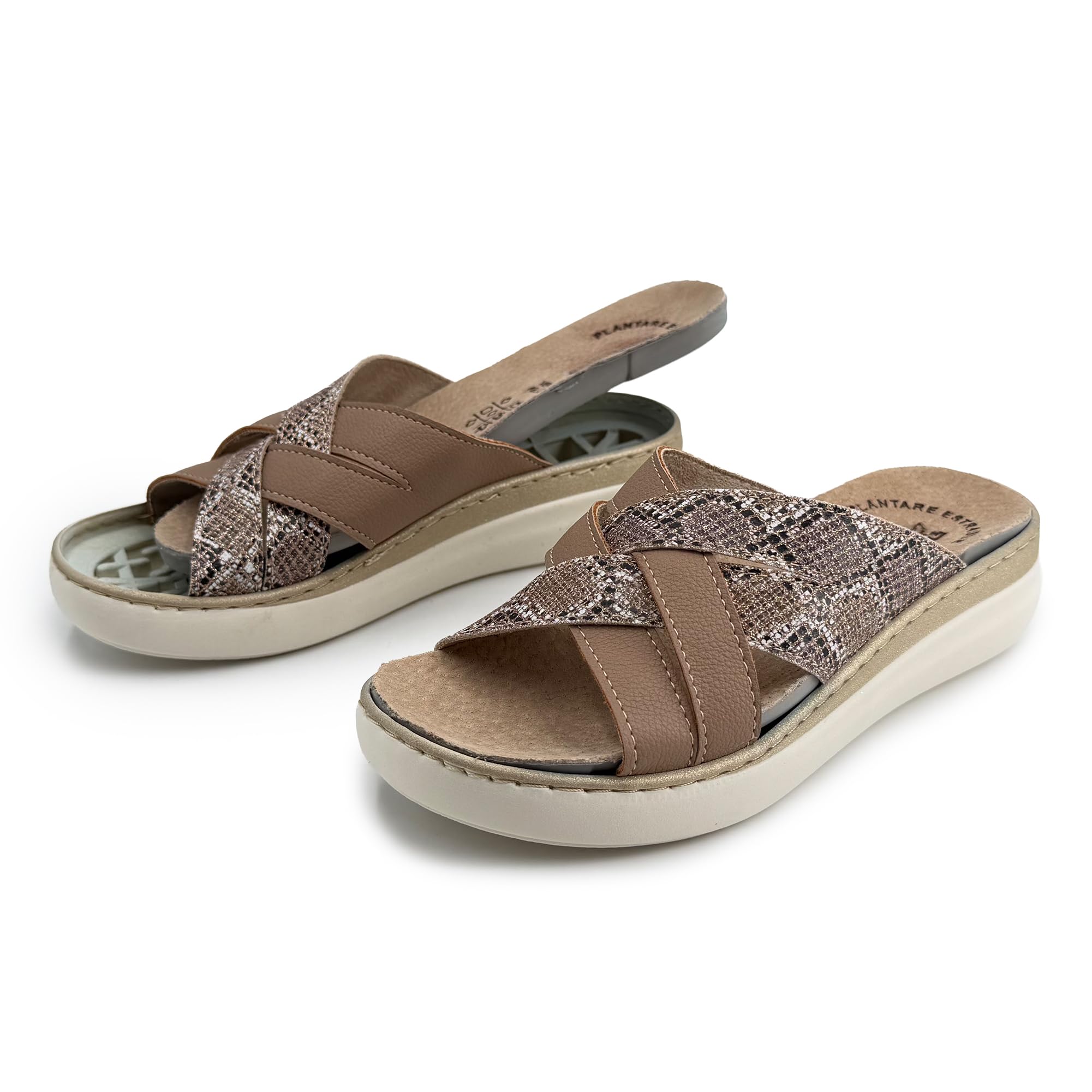 JOMIX Ciabatte Donna Estraibile Sottopiede in Pelle Comode Pantofole Estive Anatomiche Ergonomiche Scarpe Aperte Morbide da Casa e Tempo Libero