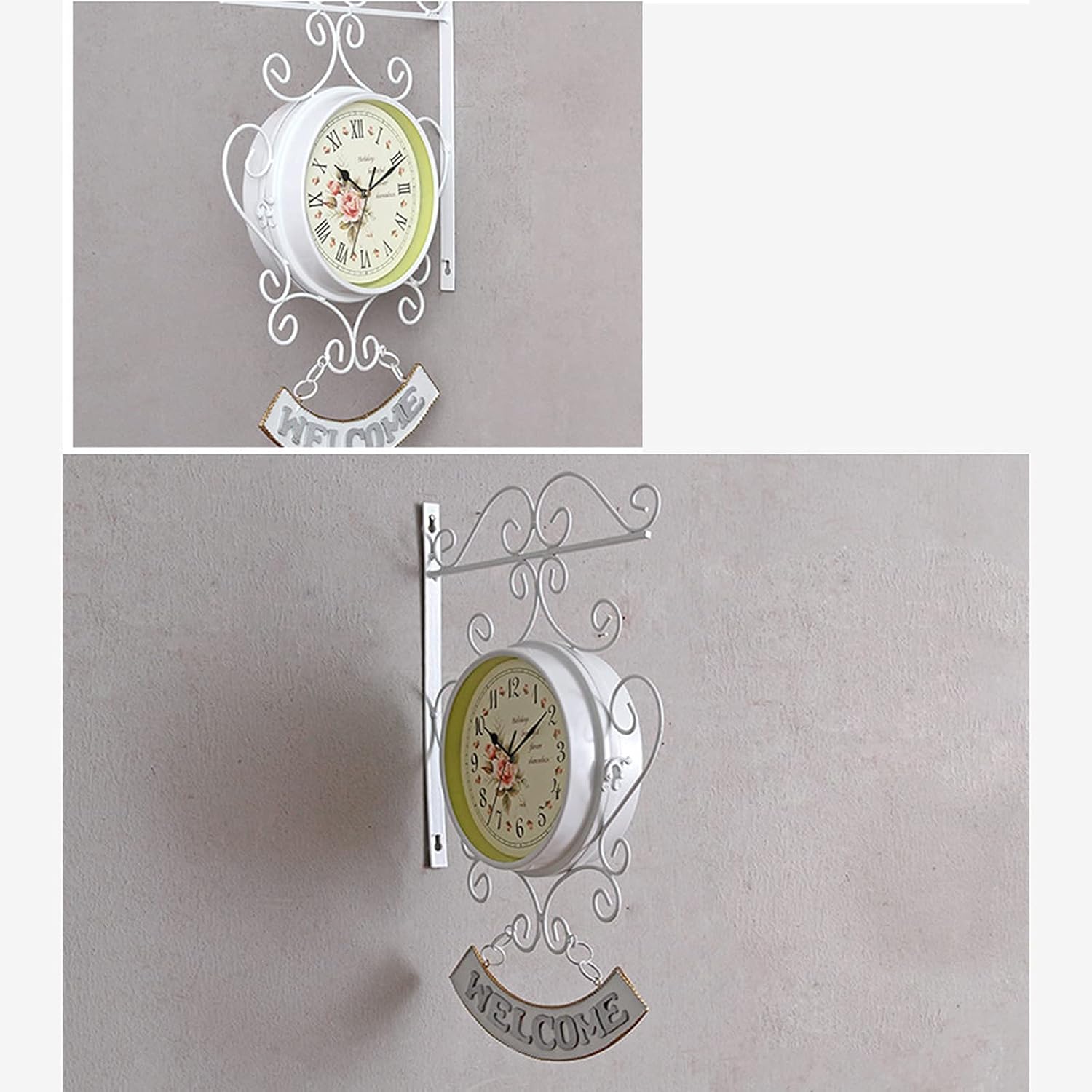 Outdoor Wall Clocks Waterproof Garden Double Sided Wall Clocks for Patio Garage Outdoor Area Antique Wall Decoration Wall Hanging - Decorative Wall Clocks