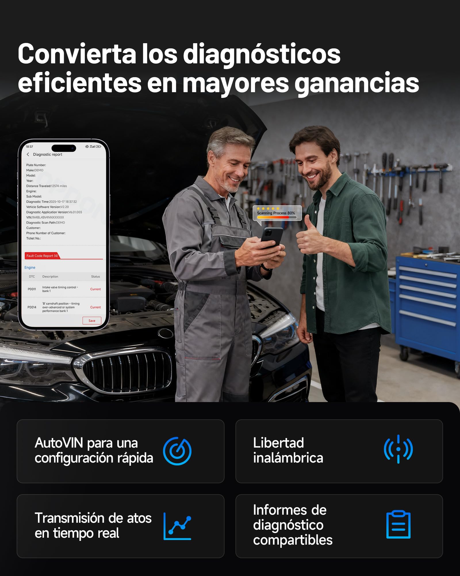 TOPDON TopScan Master Obd2 Diagnosis, Diagnosis Coche Multimarca Bluetooth Escáner con Control bidireccional, 30+ Servicios, Can-FD&DoIP, FCA/Nissan/Renault SGW