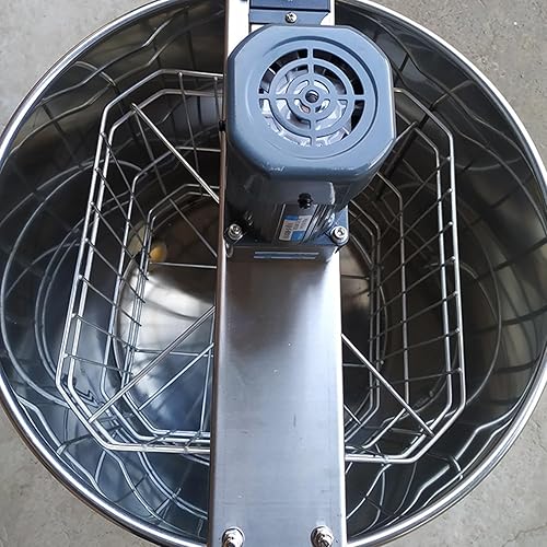 Miniatura 3 de DAZULI Extractor de miel de marco de 234, extracción eléctrica de apicultura de acero inoxidable, girador de tambor de panal con tapa transparente,