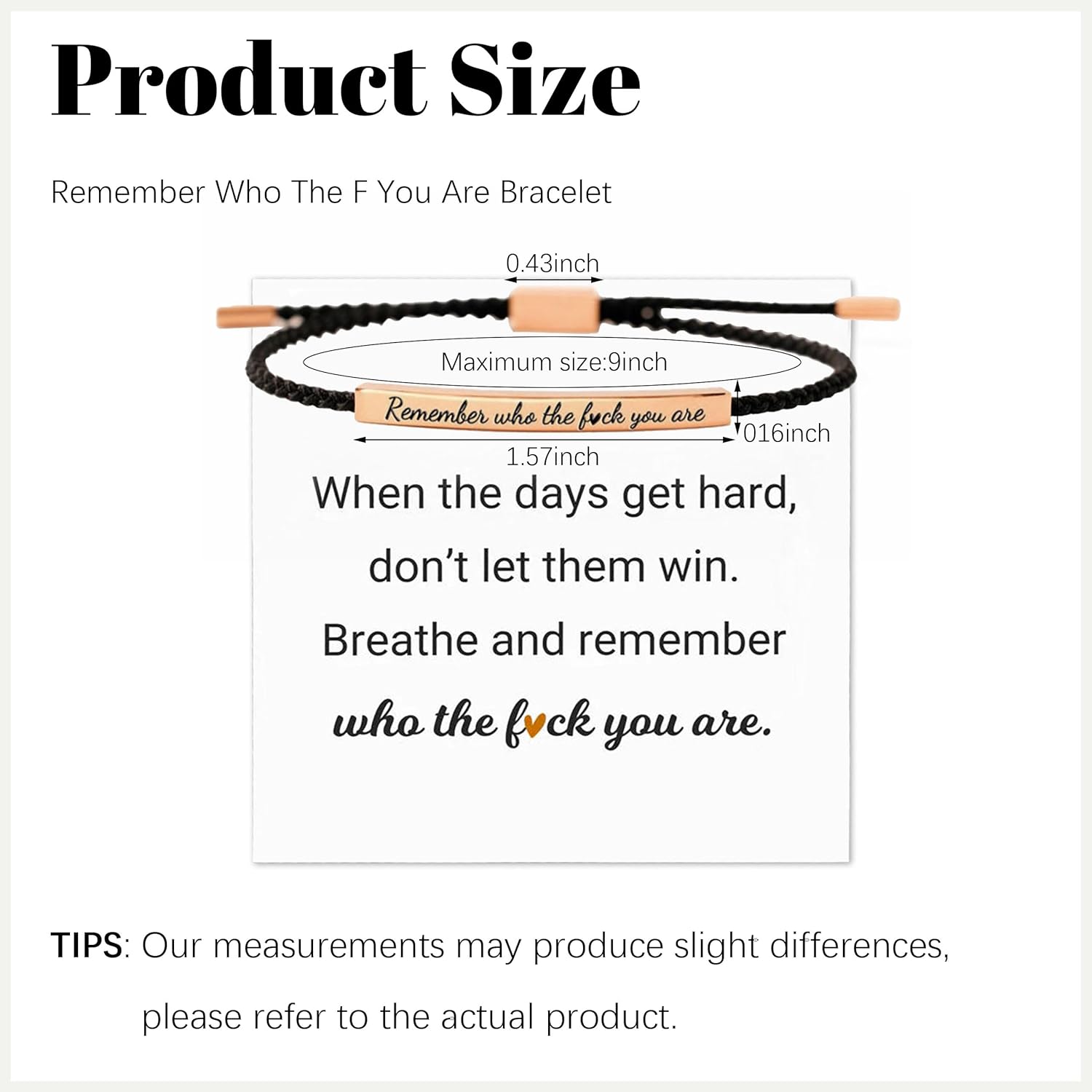 Remember Who The F You Are Bracelet Dont Let The Hard Days Win Bracelet Motivational Bracelet for Women Braided String Inspirational Gifts - Image 5