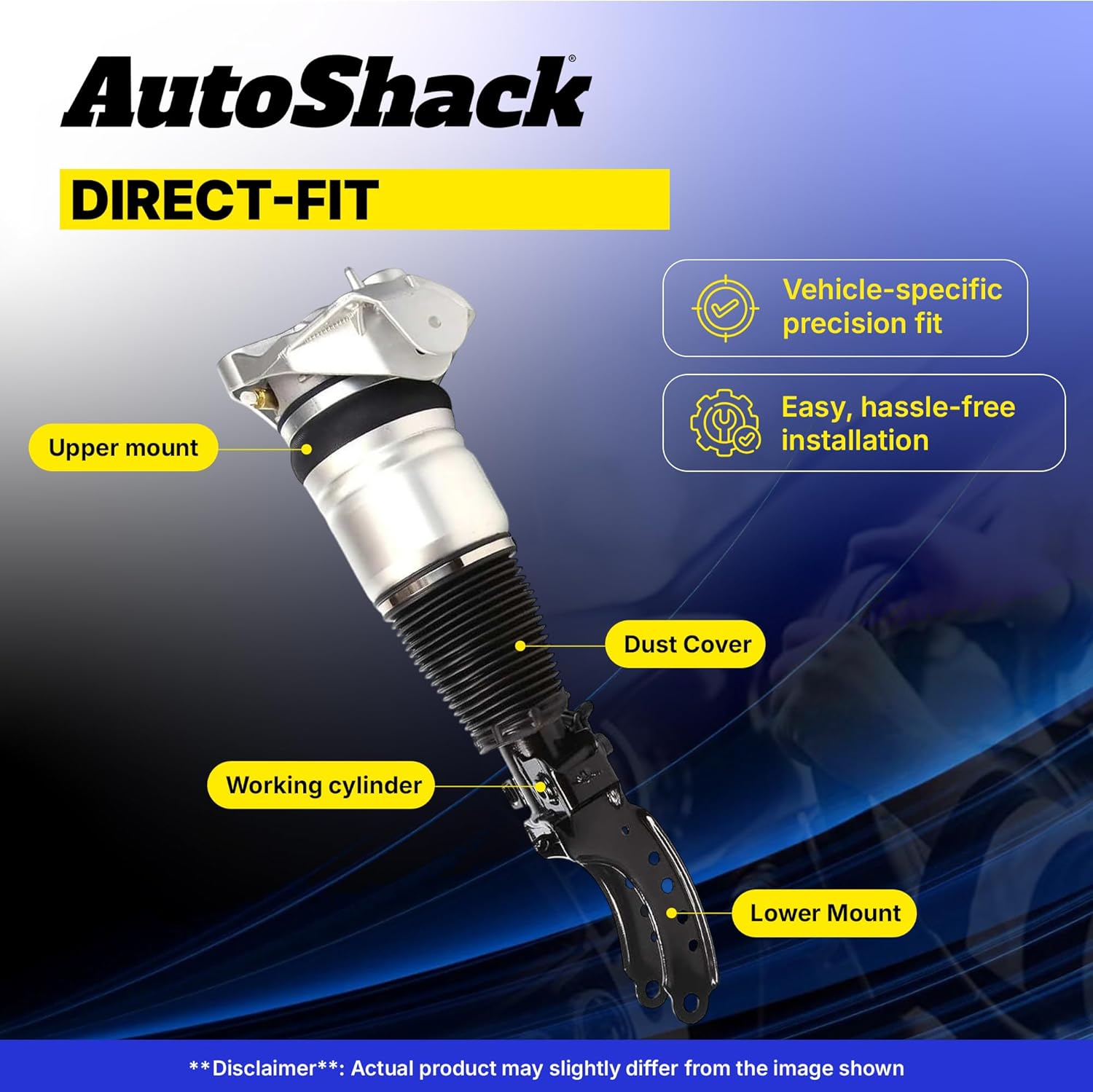 AutoShack Front Air Shock Absorber Strut Spring Driver or Passenger Side Replacement for 2005-2009 Land Rover LR3 2006-2014 Range Rover Sport 2010-2014 LR4 3.0L 4.0L 4.2L 4.4L 5.0L 4WD AWD KAS83R21F