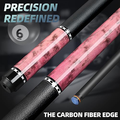 Miniatura 5 de KMISE Taco de piscina de fibra de carbono, eje de fibra de carbono 100% de 58 pulgadas, palos profesionales de baja desviación para adultos,