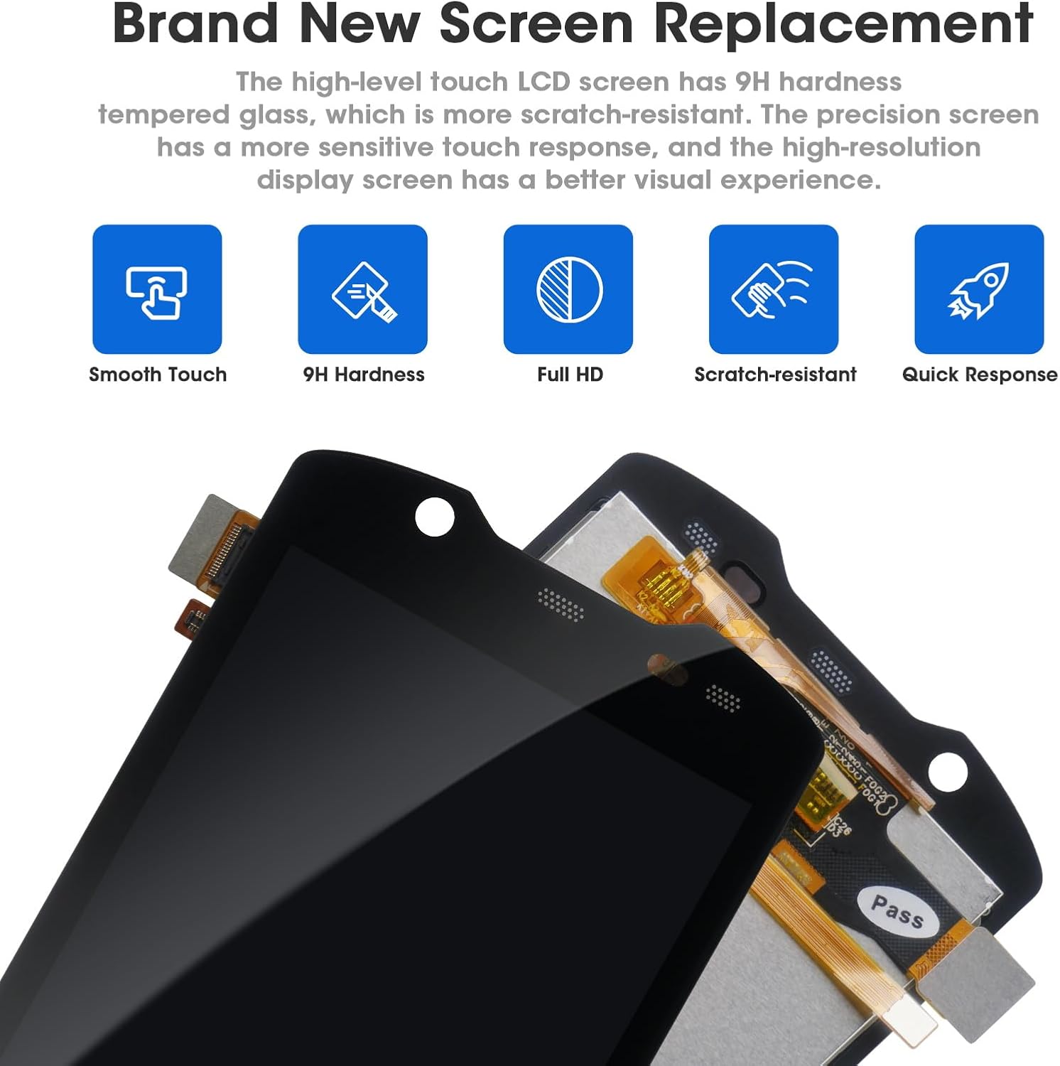 TC52X LCD Screen with Touch Digitizer for Zebra TC52X TC520L TC52AX TC57X Barcode Scanner Handheld Mobile Computer