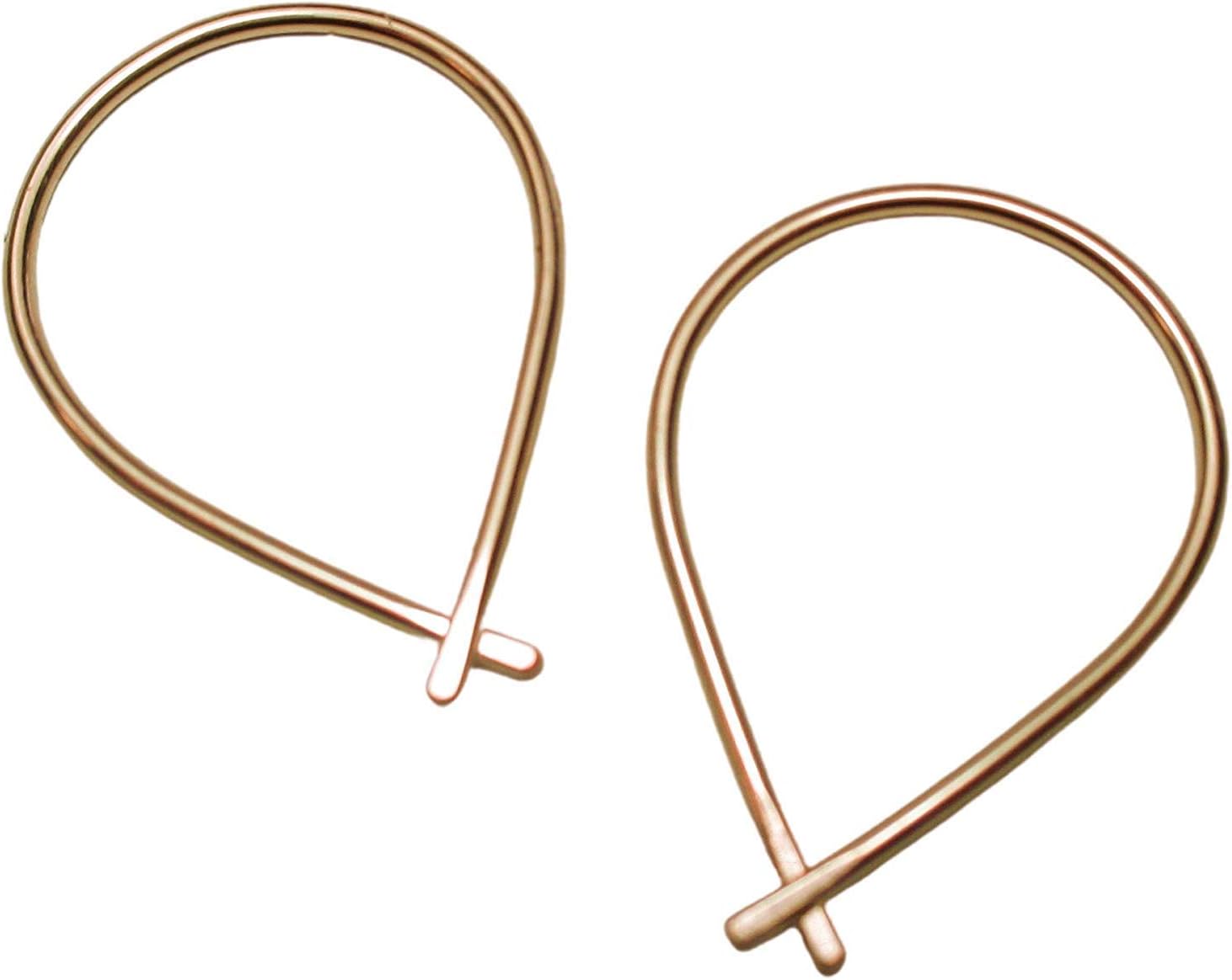 Fish Shaped Hoop Earrings in Yellow Gold Filled Wire with No Clasp