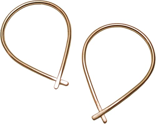 Pendientes de aro en forma de pez en alambre relleno de oro amarillo sin cierre