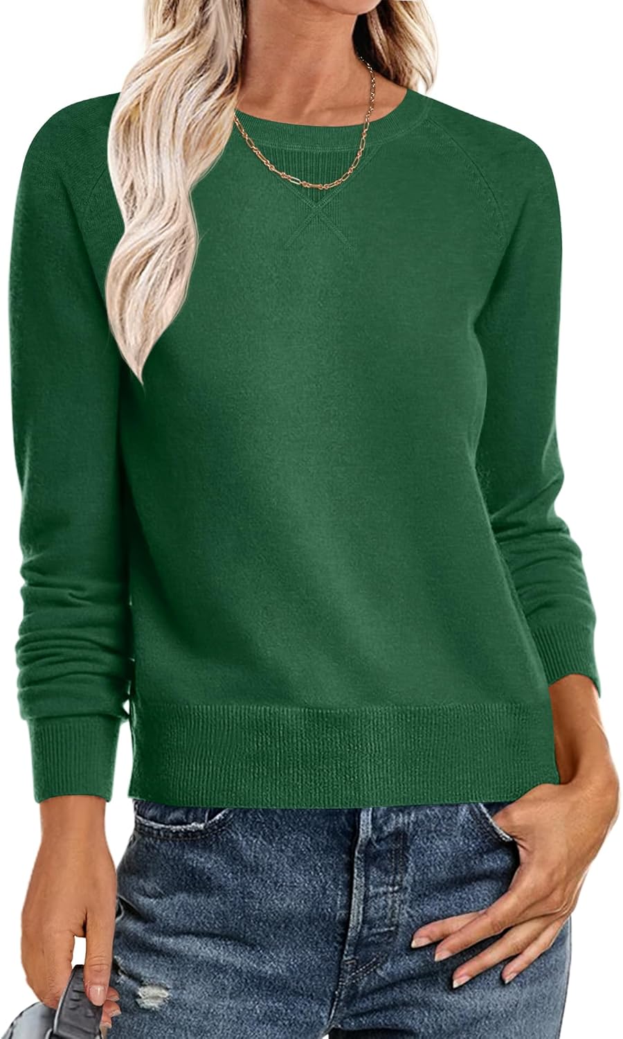 ANRABESS Sweater for Women Long Sleeve Crewneck 2026 Spring Winter Soft Loose Fit Basic Knit Pullover Sweaters Top Outfits
