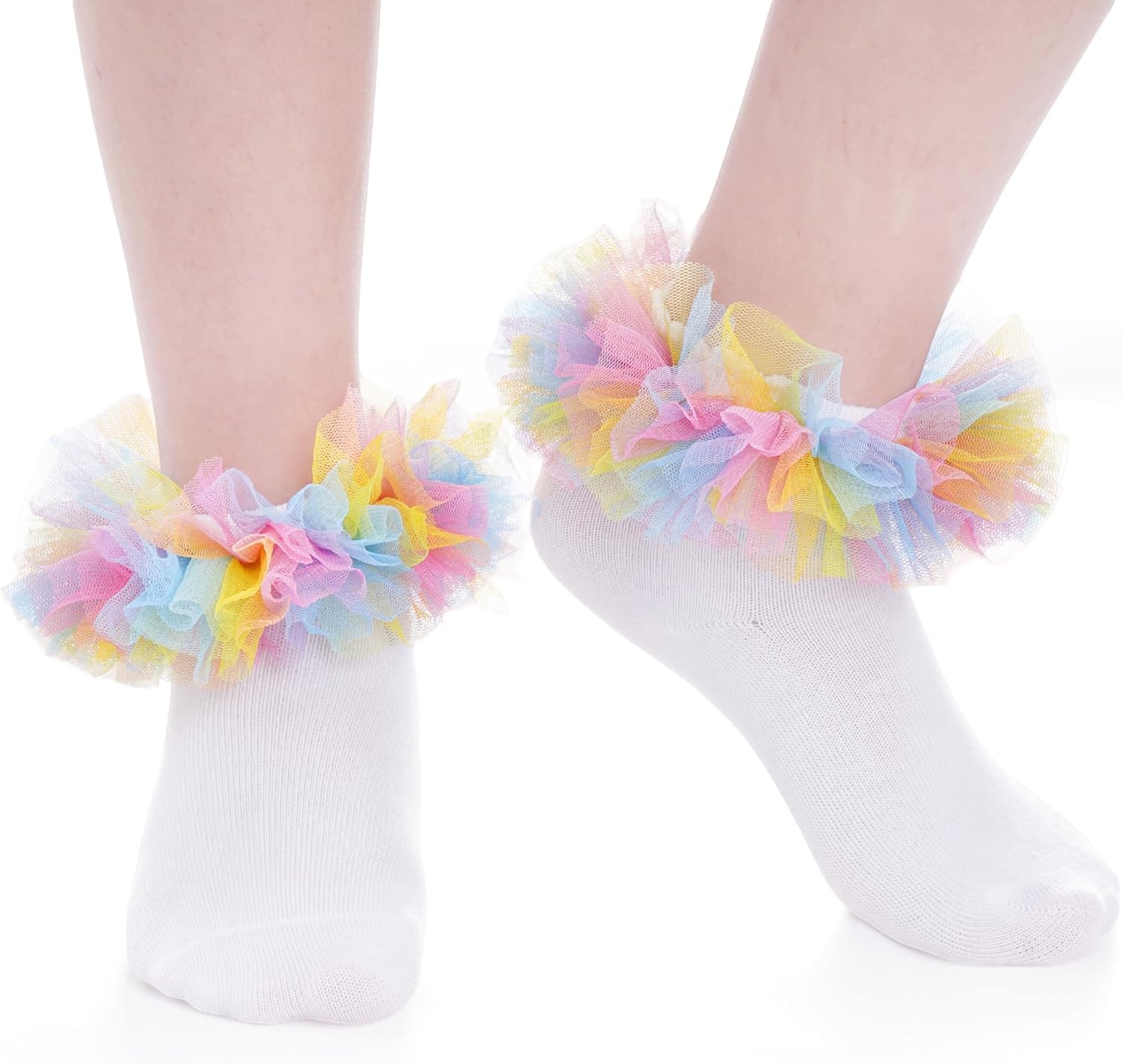 Girls Ruffle Socks Colorful Frilly Tutu Ruffle Lace Dress Socks for Toddler Little Girls,1-10 Years,1 Pack - Image 7