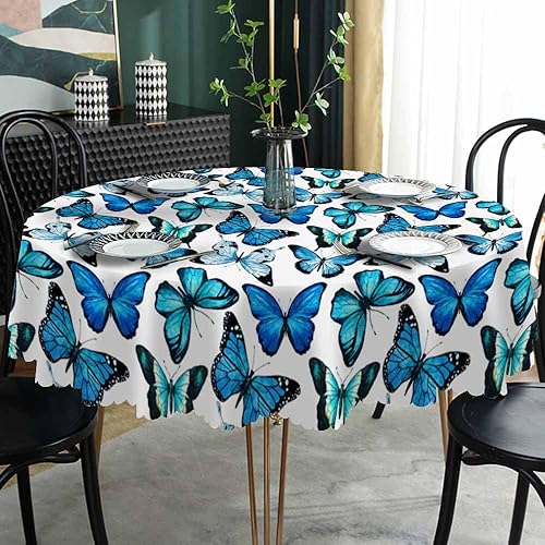 Miniatura 9 de AOYEGO Mantel redondo de leopardo salvaje, 60 pulgadas, diseño de animales africanos, divertidos, caricaturas, vida silvestre, repetición, mantel de