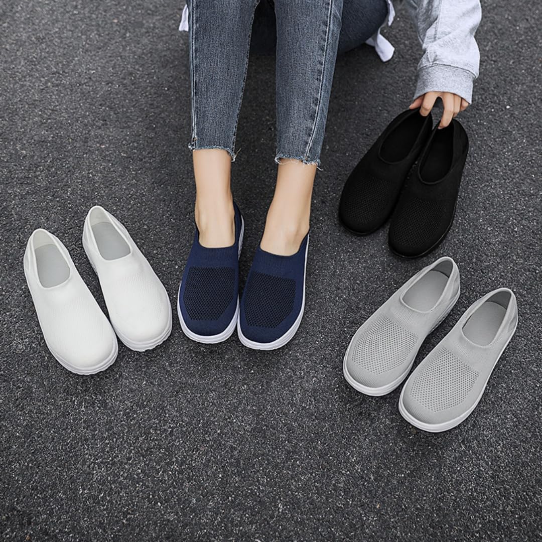 Scarpe ortopediche da donna, vestibilità larga, scarpe da ginnastica con zeppa da donna, mocassini con zeppa comode, scarpe da passeggio