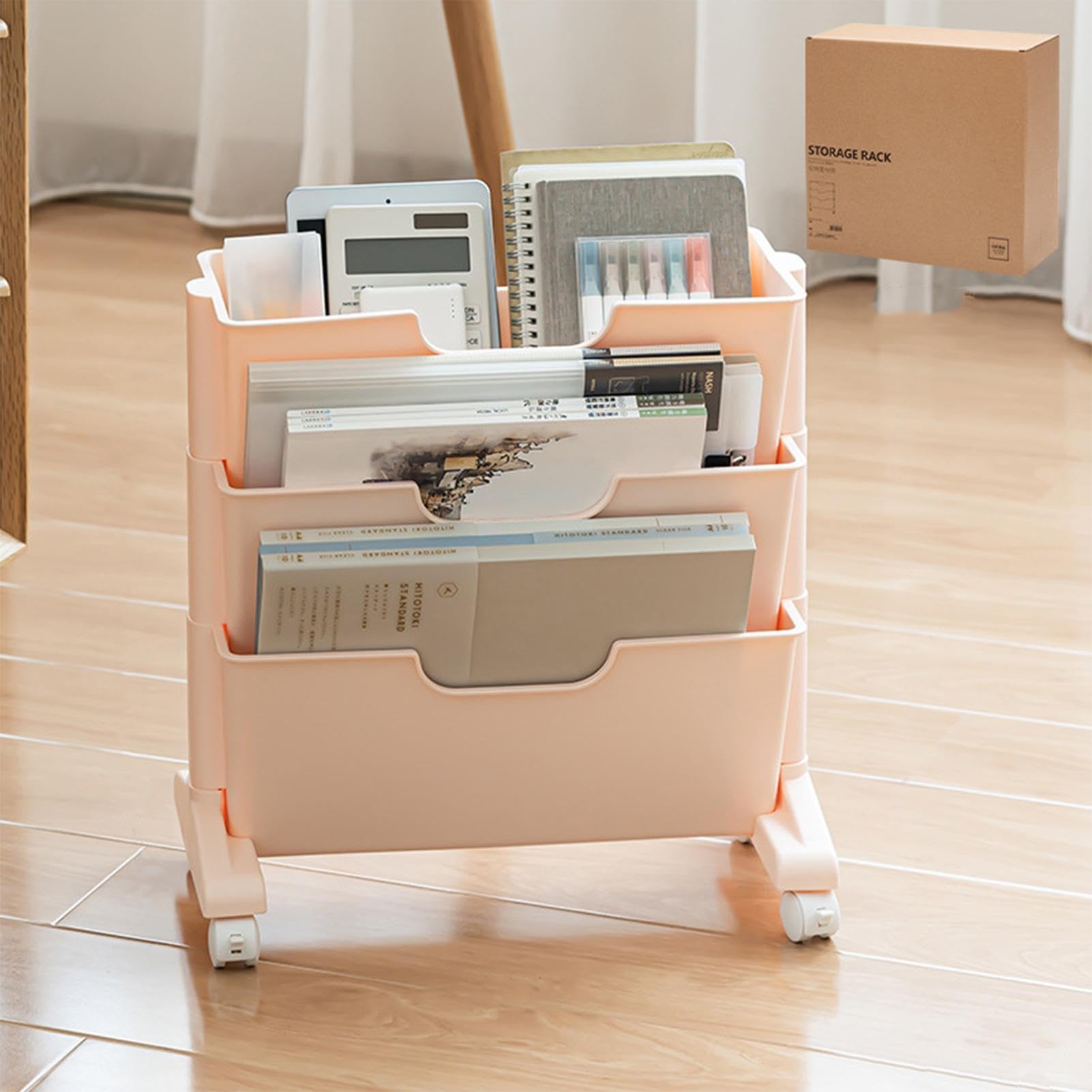Carrello Portafile Scorrevole Con Ruote Sotto Scrivania Scaffale Porta | Scaffale A Più Per Libri Casa Ufficio Cucina Soggiorno Salotto Aula Scolastica Sotto Tavolo