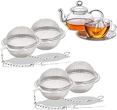 4Pcs Stainless Steel Tea Ball, 2.1 Inch Mesh Tea Infuser Strainers, Premium Tea Filter Tea Interval Diffuser for Loose Leaf Tea and Seasoning Spices