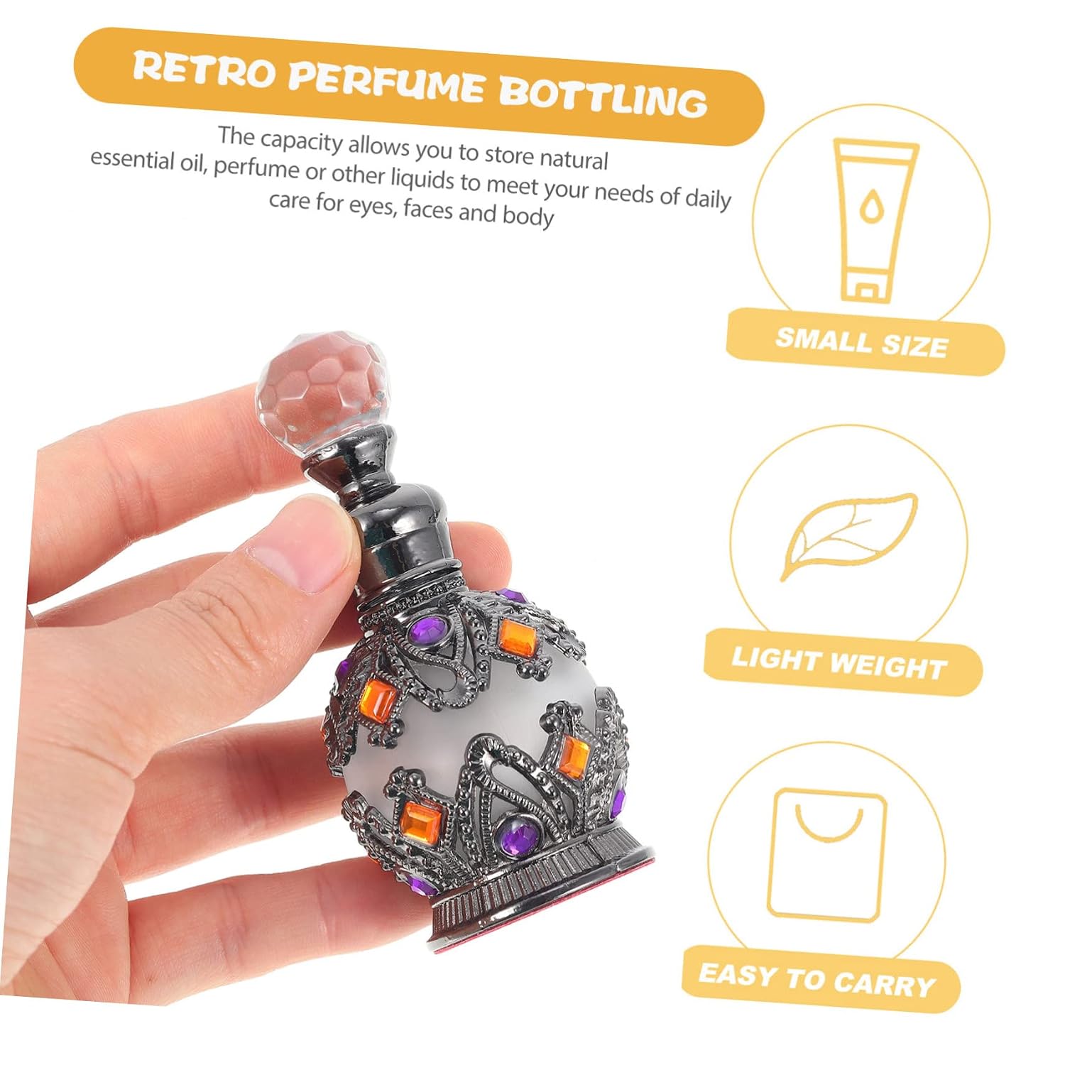 Essential Oil Glass Bottle Portable Perfume Bottle for Travel Leakproof Design for Aromatherapy and Massage Lightweight and Convenient for Go Use