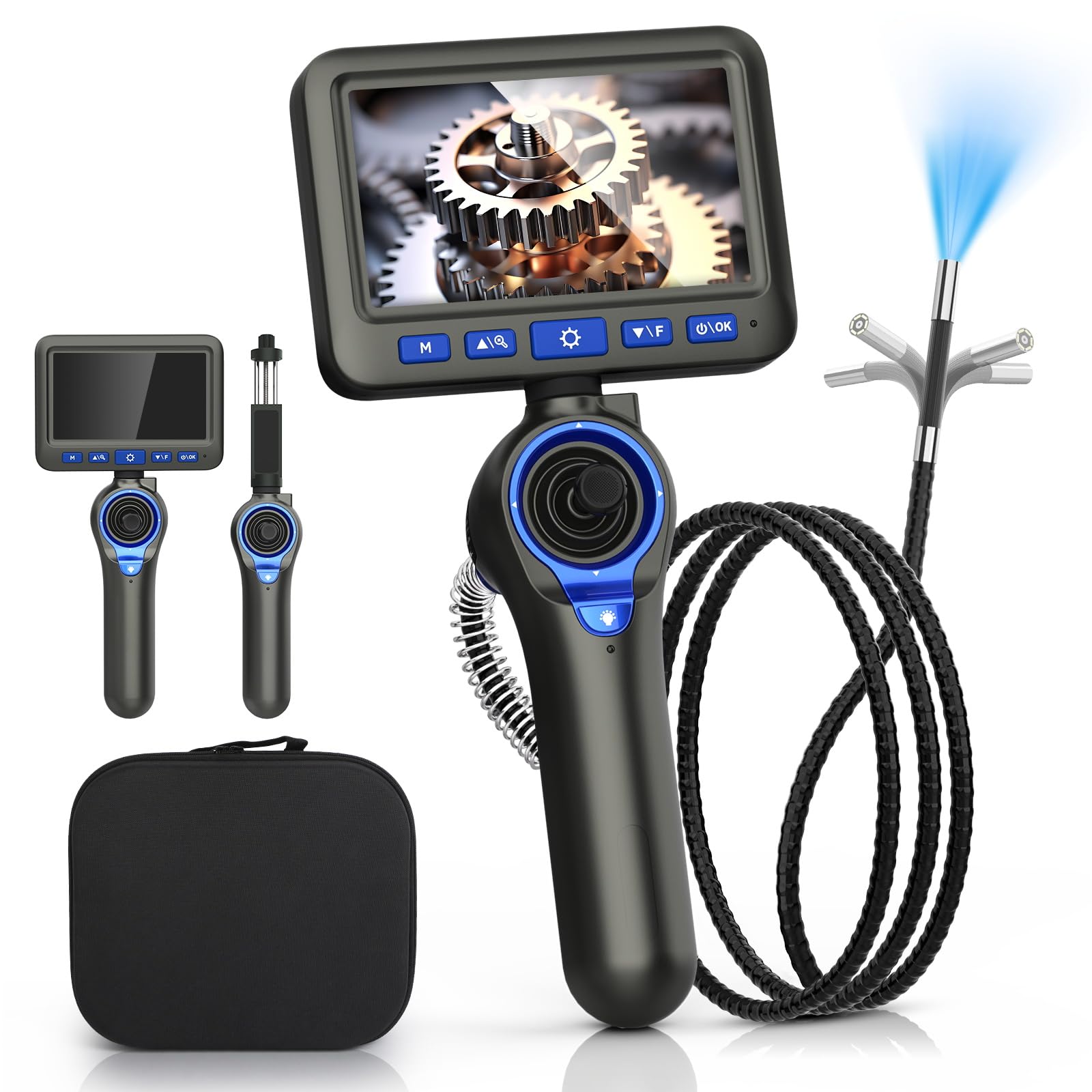 Cámara endoscópica para tuberías impermeable IP67 con borescopio articulado 360 7
