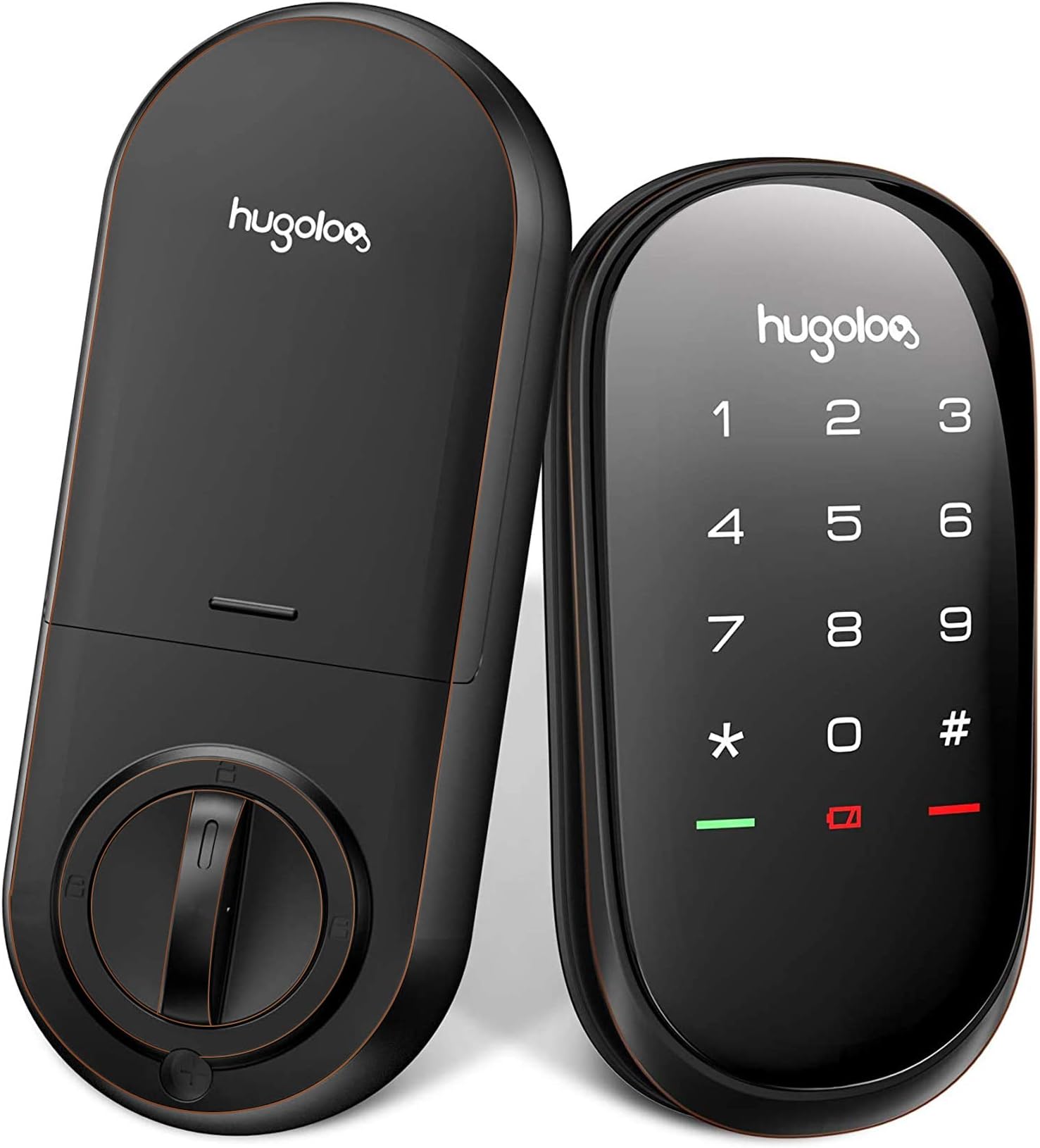 Hugolog Smart Lock,Touchscreen Deadbolt Remote Wireless Control & Bluetooth Keyless Door Entry Easy Installation and Program High Security Material for Metal Home & Office