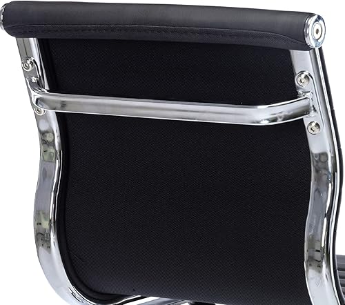 Miniatura 8 de Kmax Taburetes de bar de metal, sillas giratorias negras de altura ajustable, taburete de cuero PU sin brazos para cocina, oficina, club