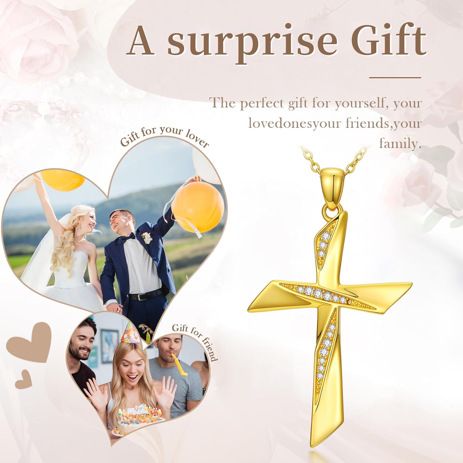 14K Gold Cross Necklace for Women Gold Cross Chain Minimalist Pendant Smooth Lines and Timeless Charm Religious Jewelry Christian Gifts Mother's Day Gifts for Women Wife Her - Image 7