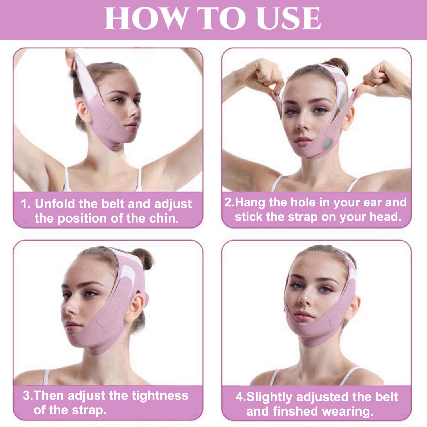 Face Bands, V-Line Lifting Chinstrap, V Line Lifting Mask, Reusable V Line Mask Facial Slimming Strap - Image 4