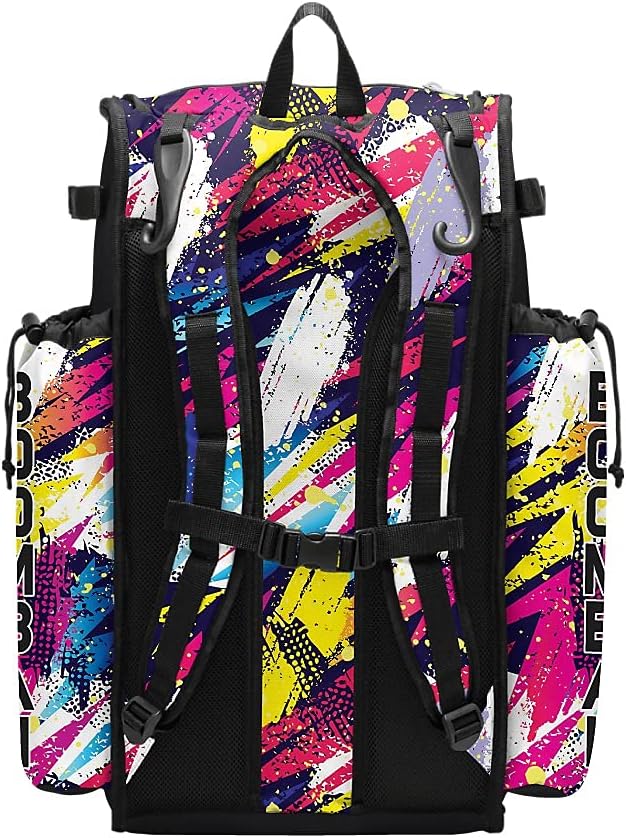 Boombah Superpack Bat Bag - Backpack Version (no wheels) - Holds 4 Bats - Shattered 2.0 Multi
