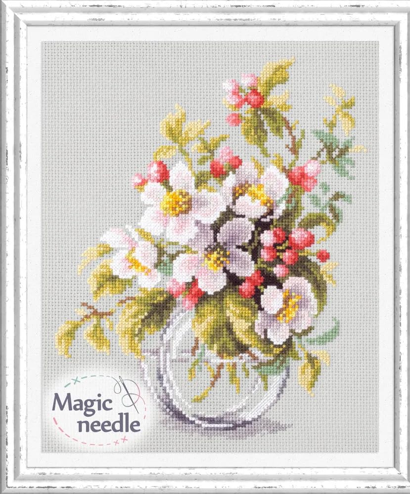 Wizardi Blooming Apple Tree Counted Cross-Stitch Kit 100-011 Magic Needle