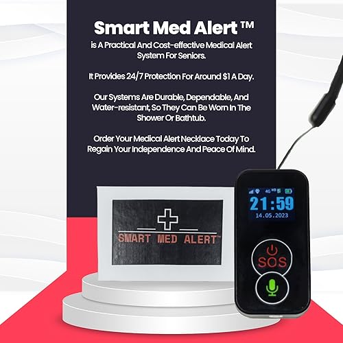 Miniatura 8 de Dispositivo de alerta médica celular para ancianos  Collar de botón de pánico portátil  Sistemas de alerta médica para personas mayores  Resistente