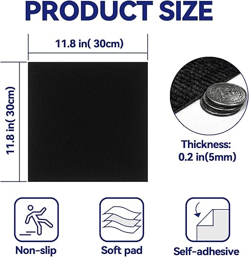 Miniatura 5 de CUCOS Azulejos de alfombra para despegar y pegar, azulejos cuadrados de 12 x 12 pulgadas, azulejos acolchados suaves, alfombra autoadhesiva, 20