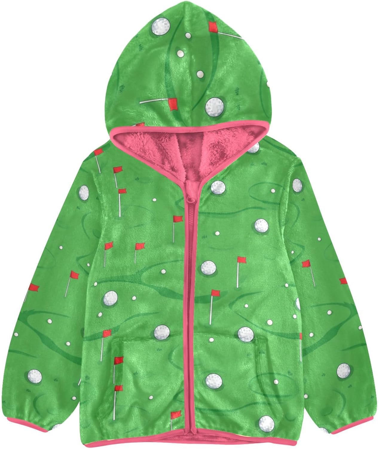 GuoChe Zip Up Jacket Girls Winter Coats Plush Lined Baby Girls Fall Fleece Jacket 3T