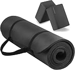 BalanceFrom All Purpose 1/2-Inch Extra Thick High Density Anti-Tear Exercise Yoga Mat with Carrying Strap with Optional Yoga Blocks, Multiple Colors