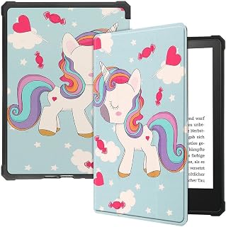 SATURCASE Case for Amazon Kindle Paperwhite 5 6.8 2021 (11th Generation), Beautiful PU Leather, Silicone, Flip Folio, Ultra Thin, Lightweight Protective Case with Automatic Sleep/Wake Function (KN-7)