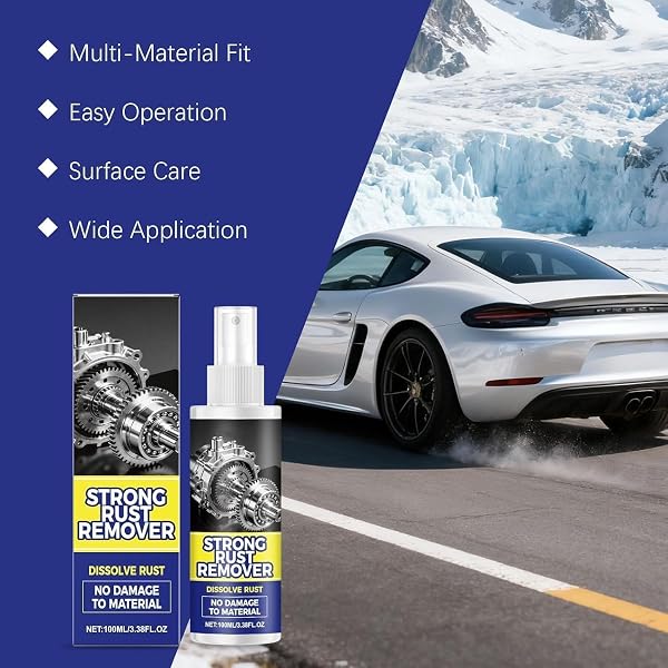 Rust Remover Spray for Metal, Multipurpose Rust Stain Remover, Heavy Duty Metal Cleaner, Rust Remover Spray, for Metals, Tools, Cars, Chains,Iron Out Rust Remover - 5