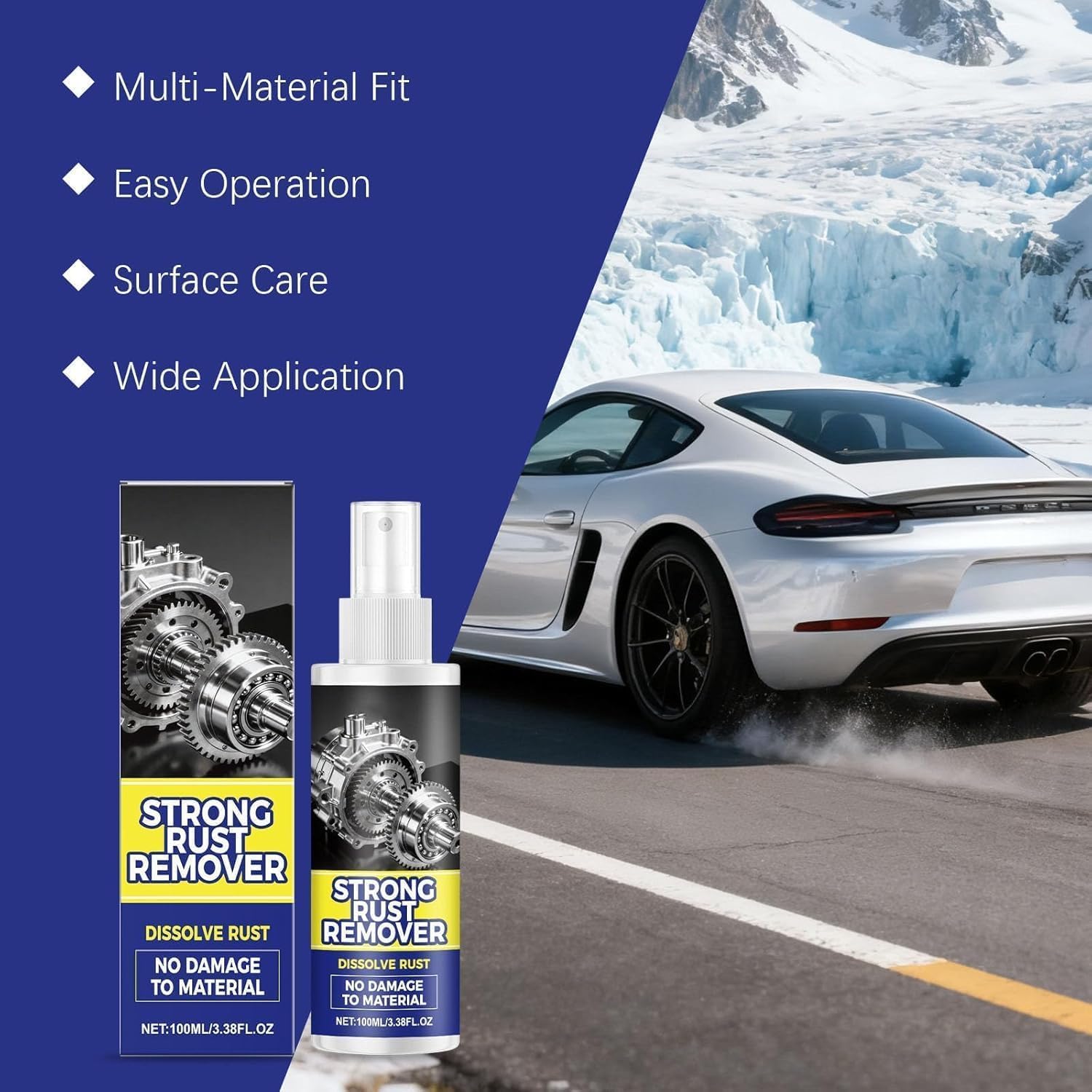 Rust Remover Spray for Metal, Multipurpose Rust Stain Remover, Heavy Duty Metal Cleaner, Rust Remover Spray, for Metals, Tools, Cars, Chains,Iron Out Rust Remover — view 5