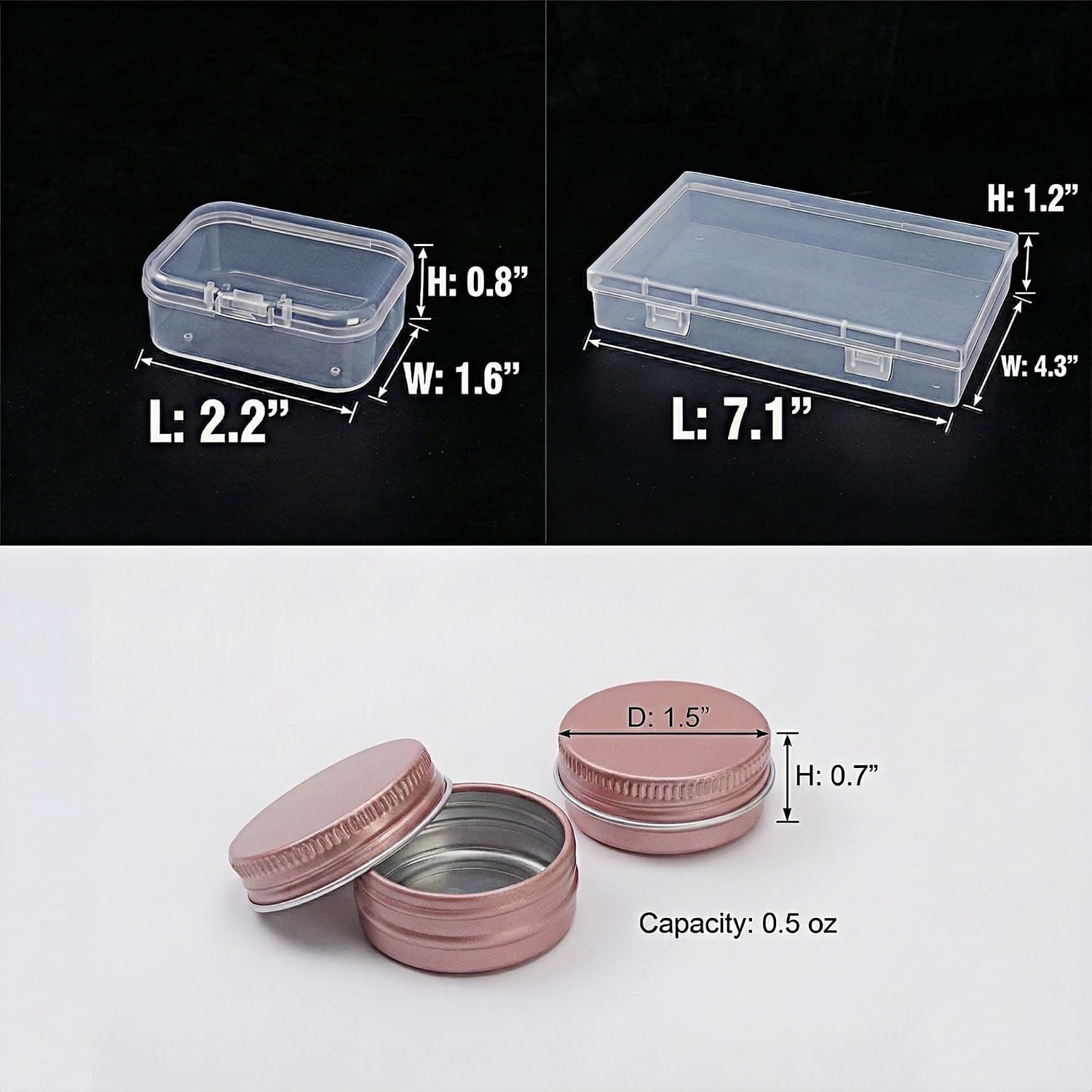 Forever Bene 17-Piece Rose Gold Tin and Clear Box Organizer for Hardware image 2