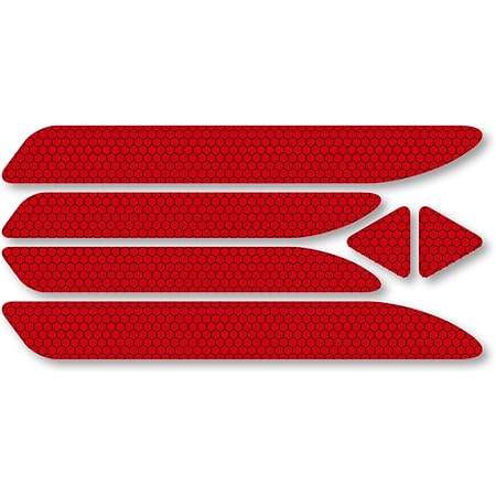Amazon 反射ステッカー工房 New 反射ステッカー6枚セット レッド 追突防止 ドレスアップに セーフティー 再帰反射 耐水 反射6枚レッド 車 バイク 車 バイク