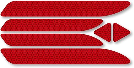 Amazon New 反射ステッカー6枚セット レッド 追突防止 ドレスアップに 再帰反射 耐水 反射6枚レッド 車 バイク 車 バイク