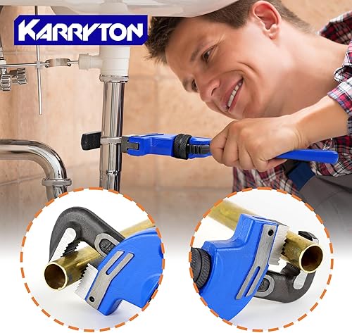 Miniatura 6 de Llave de tubo de extremo de 8 pulgadas, apertura de mandíbula ajustable de 1.5 pulgadas1.496 in, llave de plomería con mango de desplazamiento de