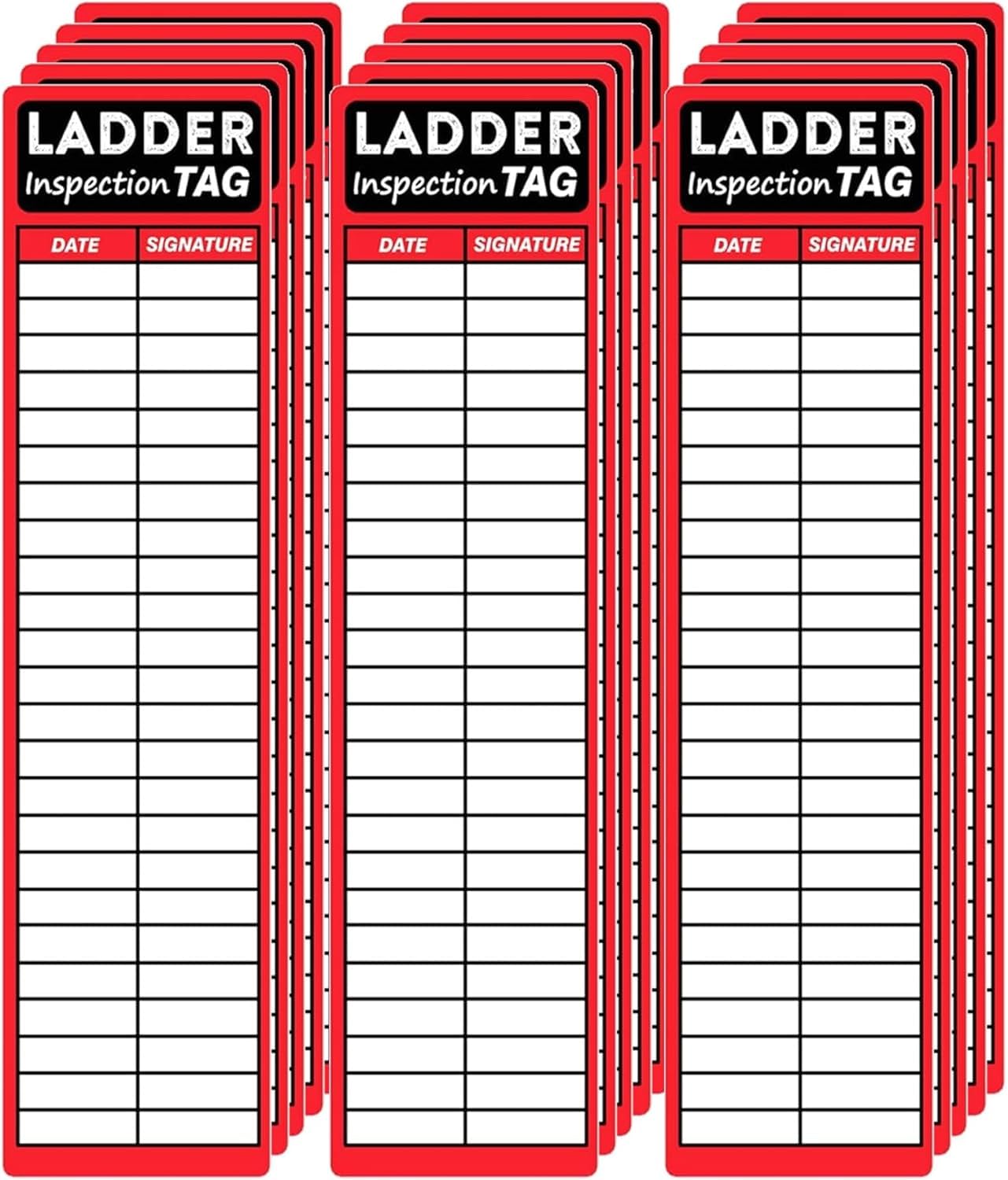 Ladder Inspection Labels 100 Pcs Safety Stickers for Ladders 8.5 x 2 Inch Red Safety Inspection Tags Stickers Vinyl Maintenance Labels Ladder Inspection Tags for Industrial