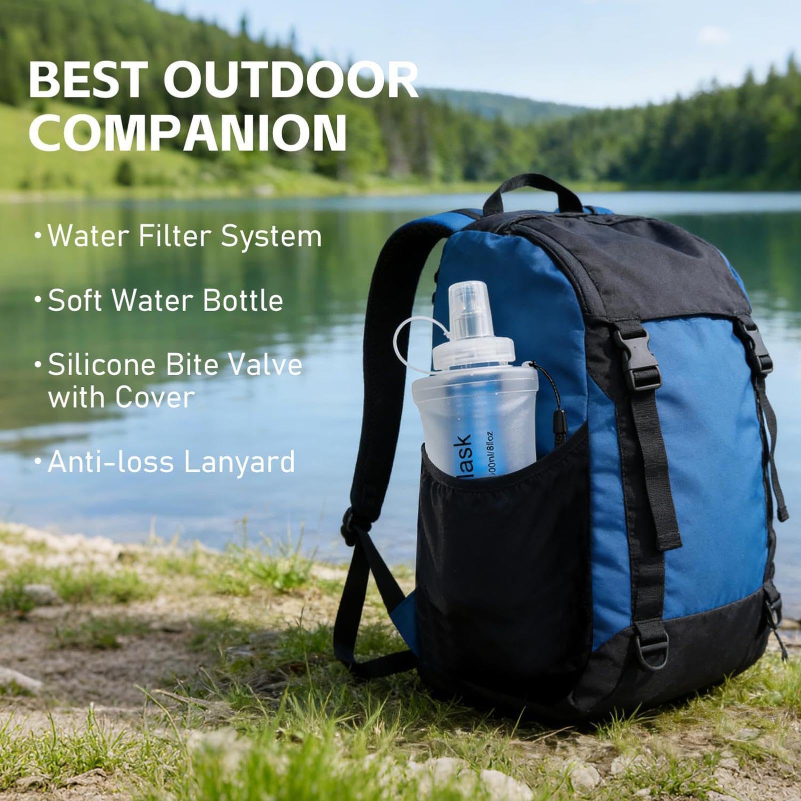 Borraccia Filtrante Borraccia Pieghevole Filtrante da 1 Litro Outdoor