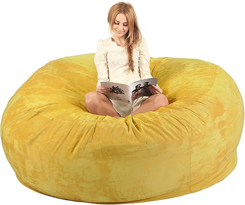 Miniatura 4 de Puf de lujo de 7 pies (sin relleno), lavable y de espuma viscoelástica, para adolescentes y adultos, con funda de microgamuza, accesorio de muebles