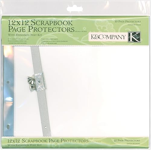 K&Company Bloc de dibujo protectores de página encuadernados para postes, 12 x 12 pulgadas, paquete de 10 unidades