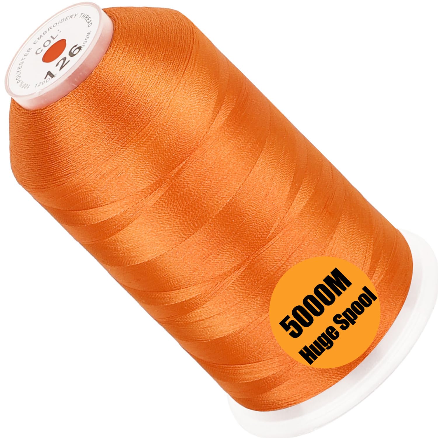 New brothread 5000M Huge Spool Embroidery Machine Thread -Pumpkin