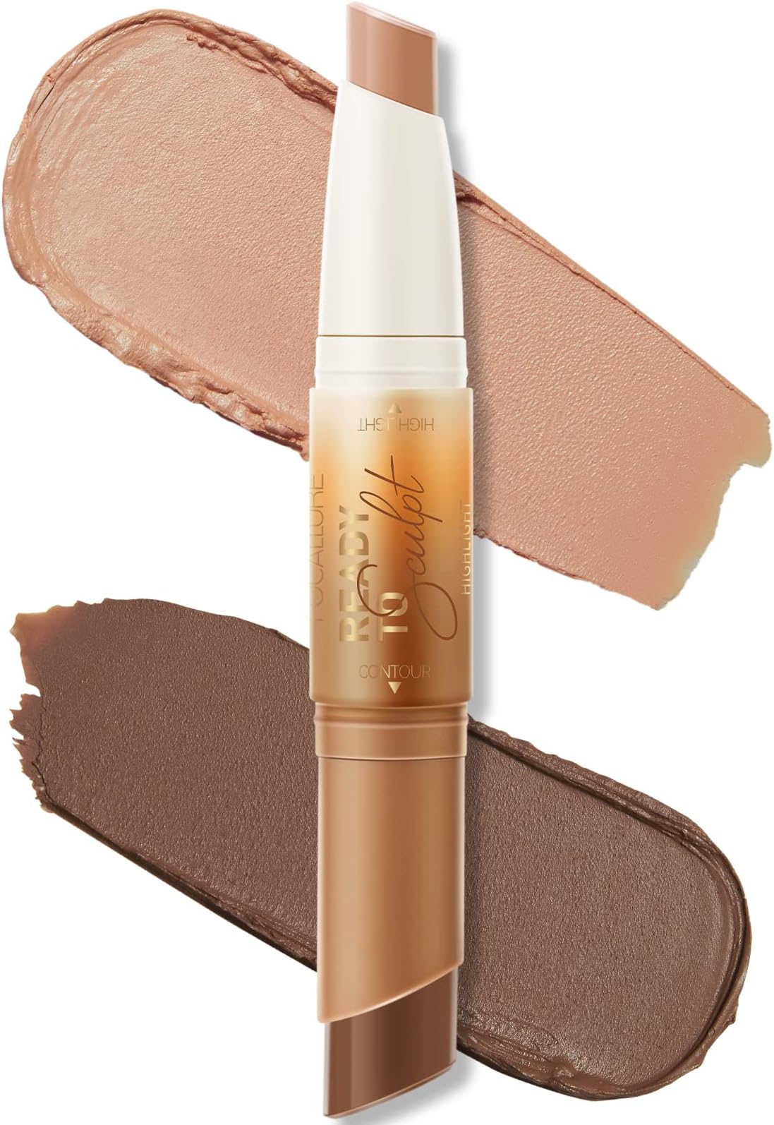 2 in 1 Cream Bronzer and Highlighter Stick,Non-greasy & Non-drying Contour Pencil,Easy to Create a Natural Matte Finishing,Long Lasting & Waterproof Face Brighten Make up Pen,MOCHA CHIFFON