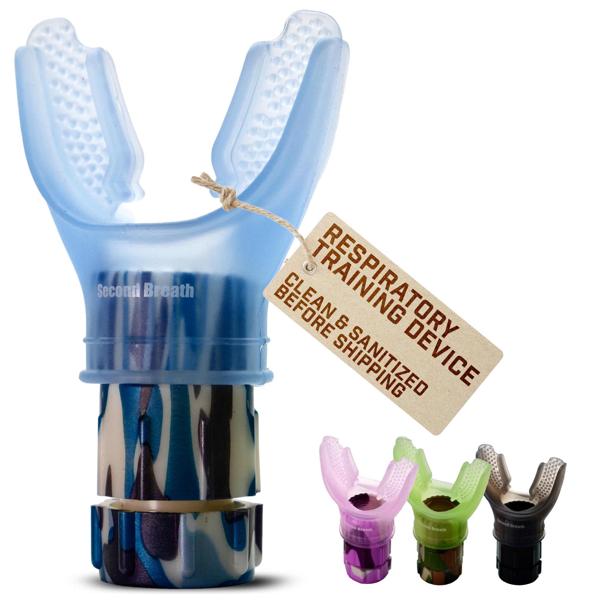 Second Breath Respiratory Trainer Made with High Grade Silicone Premium Lung Exerciser in Four Exotic Colors Breathe Easier
