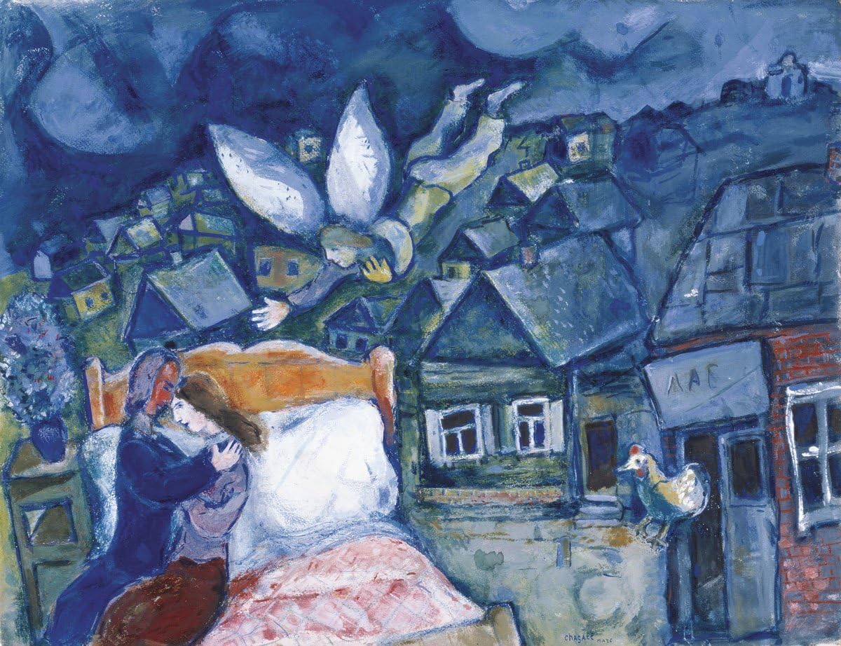 Waeta Rnvzx Marc Chagall Vintage Poster The Dream Canvas Painting Abstract Wall Art Marc Chagall Prints For Modern Living Room Decor Pictures 40X60cm No Frame