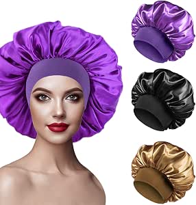 Cuffia in raso a doppio strato cuffia per capelli in seta cuffia per capelli per donna fascia elastica per capelli per capelli ricci fascia per capelli in seta  200000297