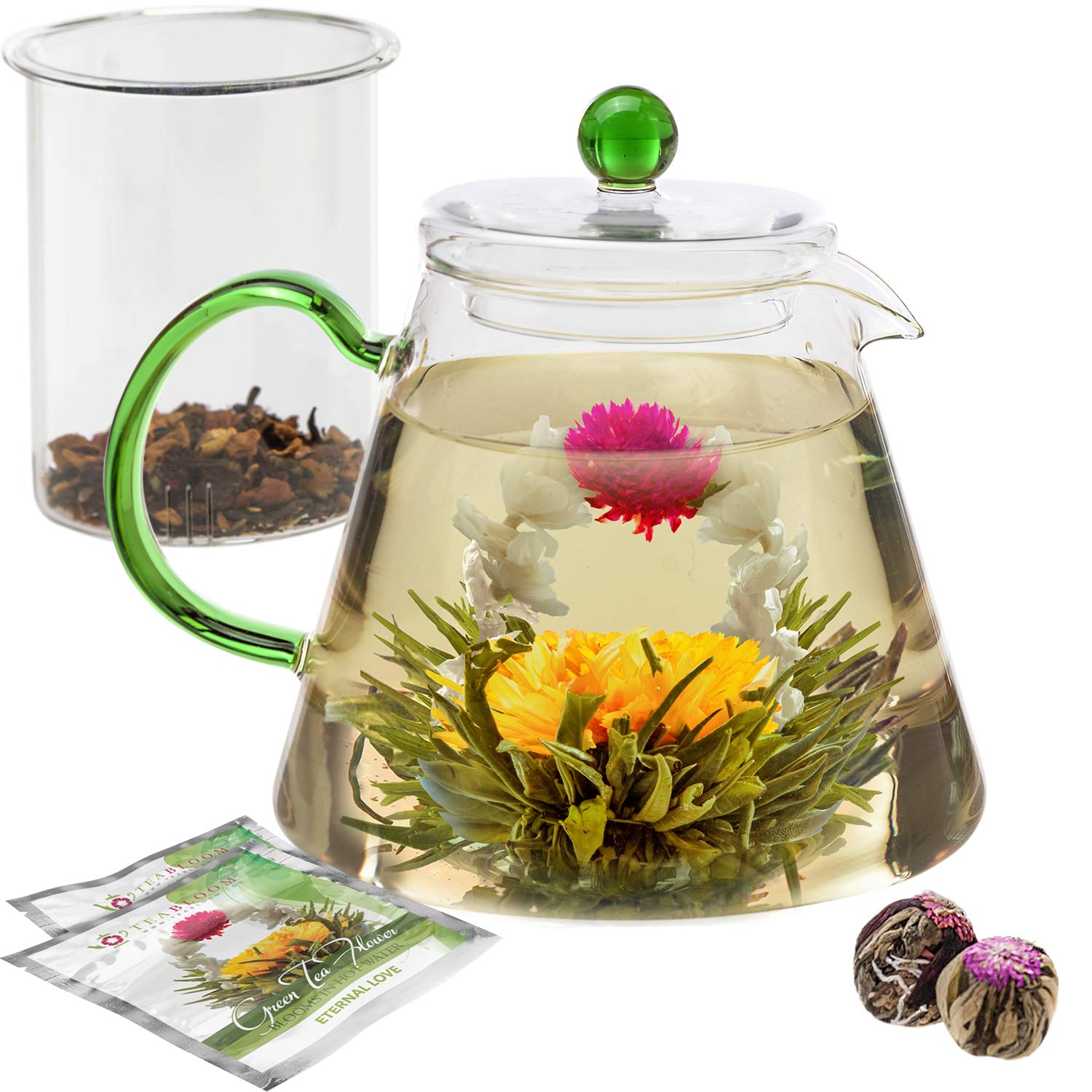 Buy Teabloom Stovetop Safe Glass Teapot with Loose Tea Infuser (34 oz