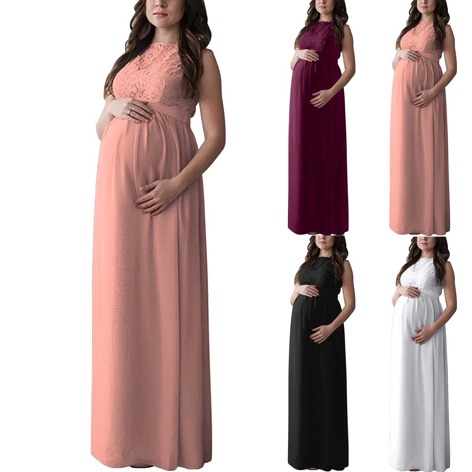 Generisch Mujeres Embarazadas Drapeado Fotografía Props Casual Boho Chic Corbata Largo Vestido Para Y Bebé Invierno